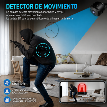 PROTEGE LO QUE MÁS AMAS EN TODO MOMENTO - Mini Cámara con Sensor de Movimiento ¡HOY CON 35% DE DESCUENTO!