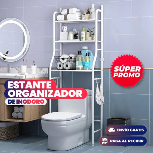 METAL CROMADO Y CARBONIZADO RESISTENTE AL ÓXIDO - Estante Organizador para Baño 3 Niveles