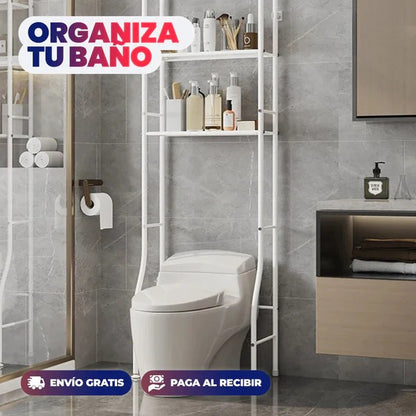 METAL CROMADO Y CARBONIZADO RESISTENTE AL ÓXIDO - Estante Organizador para Baño 3 Niveles