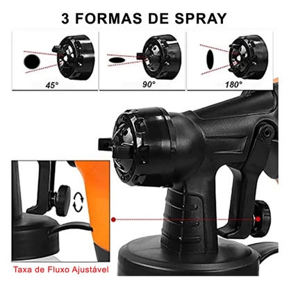 QUEMA DE EXISTENCIAS - Pistola De Pintura Eletrica 500w + 4 Boquillas y 3 Patrones (Horizontal / Vertical / Circular)